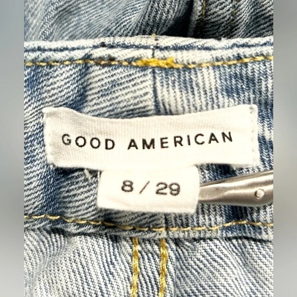 Good American Good‎ 90's Duster Straight Leg Jean Indigo101 8 29 Retro Casual